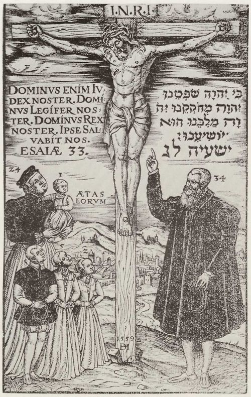 Hübschmann, Donat: Christus am Kreuz, angebetet von Dr. Paul Weidner und seiner Familie
