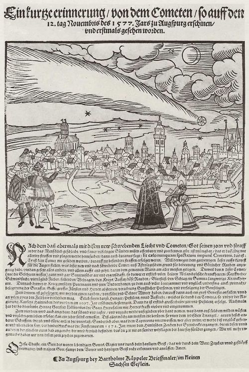 Käppeler, Bartholomäus: Komet über Augsburg, 12 November 1577