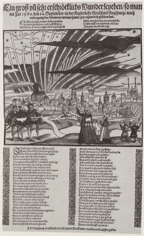 Käppeler, Bartholomäus: Aurora Borealis über Augsburg am 10. September 1580