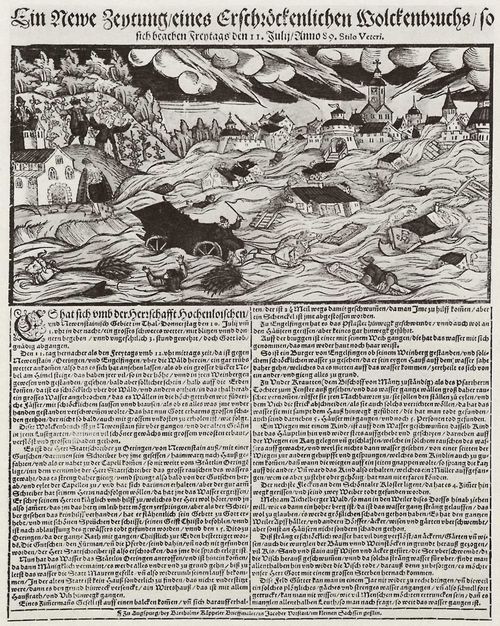 Käppeler, Bartholomäus: Unwetter und Überschwemmung bei Hohenlohe, 11 Juli 1589