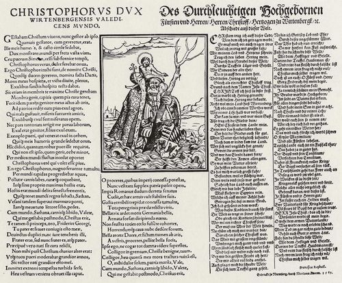 Knorr, Nicolaus: Gedenkschrift des Herzogs Christoph von Wrttemberg als Hl. Christophorus