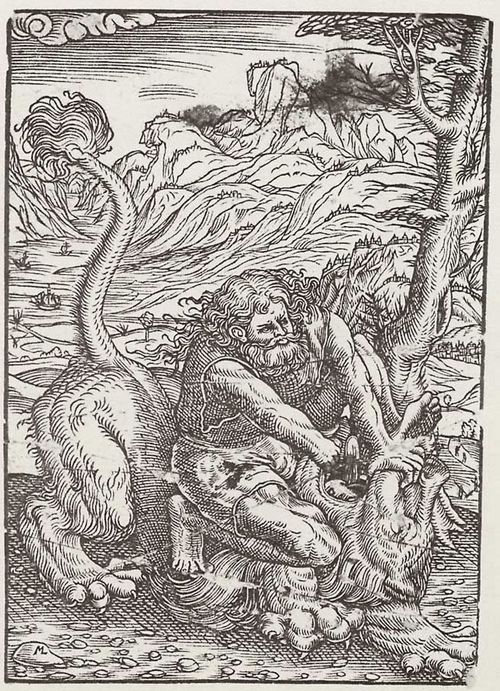 Lorck, Melchior: Samson und der Löwe