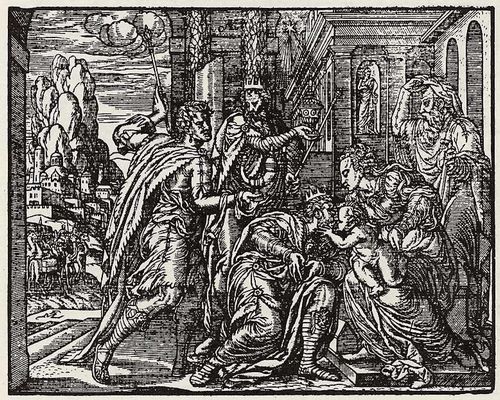 Lorck, Melchior: Folge »Marienleben«, Anbetung der Drei Heiligen Könige