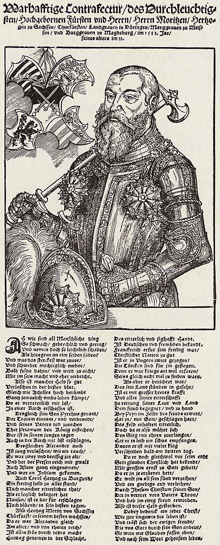Lucius d. Ä., Jacob: Porträt des Herzogs Moritz von Sachsen in seiner Rüstung