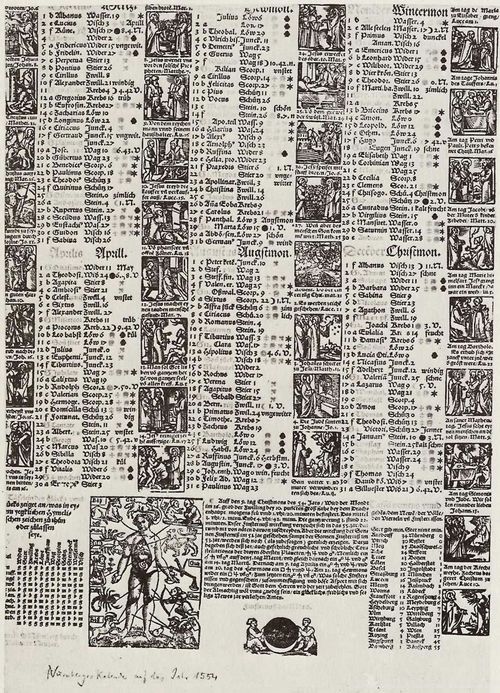 Neuber, Valentin: Kalender des Jahres 1554, Fragment