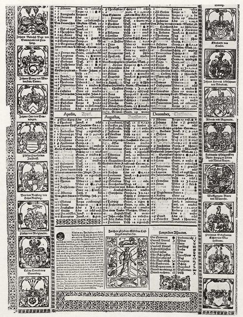 Schnigk, Valentin: Kalender des Jahres 1594, unterer Teil