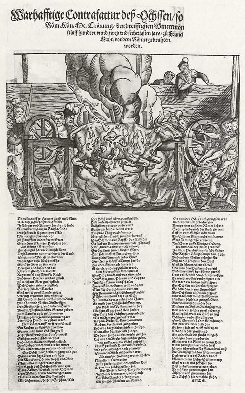Deutscher Meister der 2. Hlfte des 16. Jahrhunderts: Ochsenbraten anlsslich der Krnung Maximilians II. am 30. November 1562