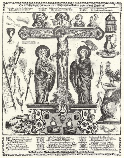 Bach d. ., Abraham: Die Kreuzigung Christi mit Maria und Hl. Johannes und den Marterwerkzeugen Christis