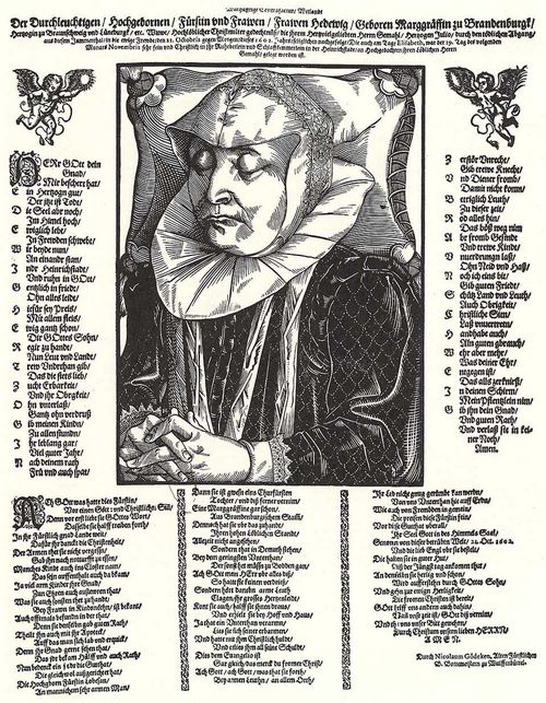 Holwein, Elias: Gedenkschrift und Sterbeporträt der Herzogin Hedwig von Braunschweig