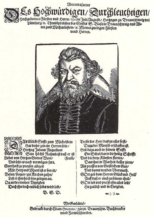 Holwein, Elias: Porträt des Herzogs Julius August von Braunschweig, Bürgermeister zu St. Blasius und Abt von Michaelstein