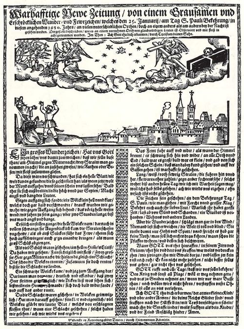 Körnlein, Hieronymus: Erscheinung am Himmel. 25. Januar 1630, mit Engeln und einem Sarg