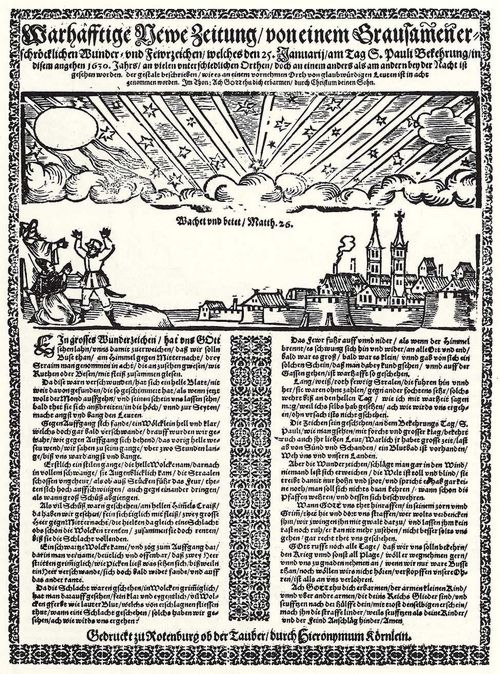 Krnlein, Hieronymus: Erscheinung am Himmel. 25. Januar 1630, Aurora Borealis