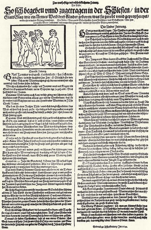 Aschaffenburger Meister von 1629: Zwei Berichte aus Schlesien: Die Prophezeiungen einer armen Frau in Glatz und eine Erscheinung in Schafheim