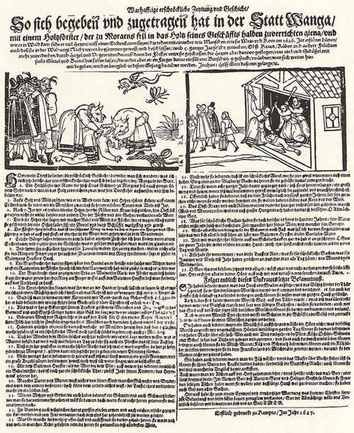 Kemptener Meister von 1627: Begegnung eines Försters mit einer Hexe in Wangen