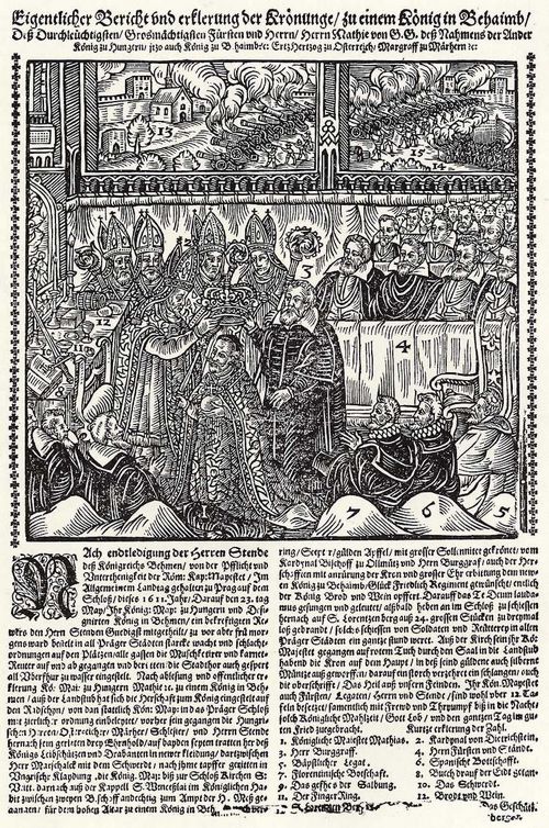 Deutscher Meister des 17. Jahrhunderts: Krnung von Matthias zum bhmischen Knig in Prag