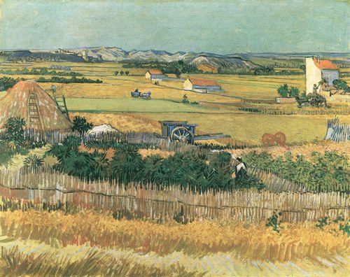 Gogh, Vincent Willem van: Die Ebene La Crau bei Arles mit Montmajour im Hintergund