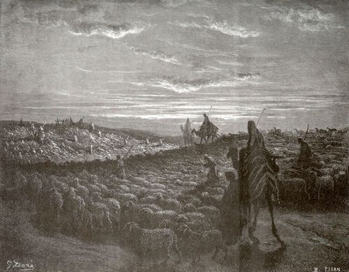 Dor, Gustave: Bibelillustrationen: Abraham bersiedelt nach dem Lande Kanaan