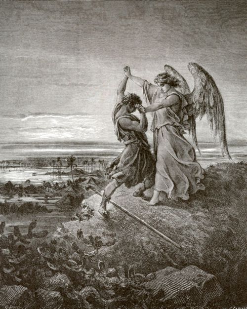 Dor, Gustave: Bibelillustrationen: Jakob kmpft mit dem Engel