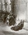 Doré, Gustave: Bibelillustrationen: Atalja wird mit dem Schwert getötet
