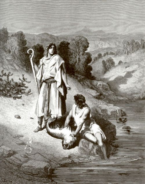Dor, Gustave: Bibelillustrationen: Der Engel und Tobias