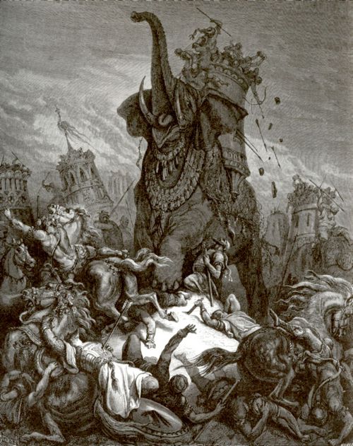 Dor, Gustave: Bibelillustrationen: Die Heldentat des Eleasars