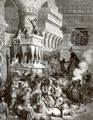 Doré, Gustave: Bibelillustrationen: Jonatan verbrennt das Heiligtum des Dagon