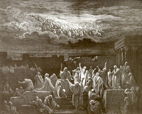 Dor, Gustave: Bibelillustrationen: Die Bewohner Jerusalems sehen die Erscheinung