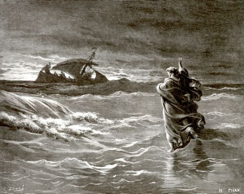 Dor, Gustave: Bibelillustrationen: Christus wandelt auf dem See