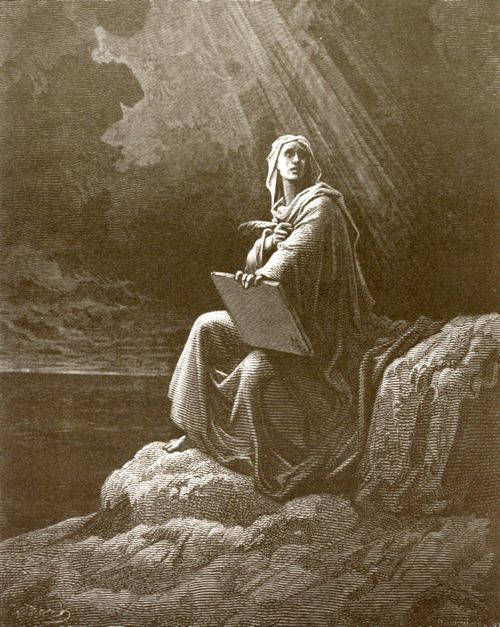 Dor, Gustave: Bibelillustrationen: Hl. Johannes auf der Insel Patmos