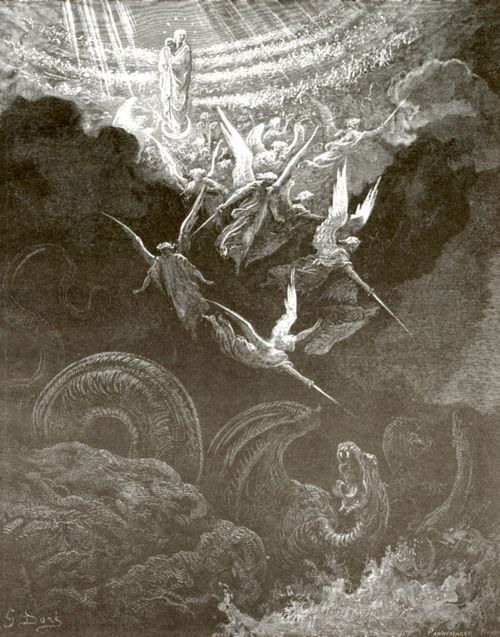 Dor, Gustave: Bibelillustrationen: Ein Weib, mit der Sonne bekleidet