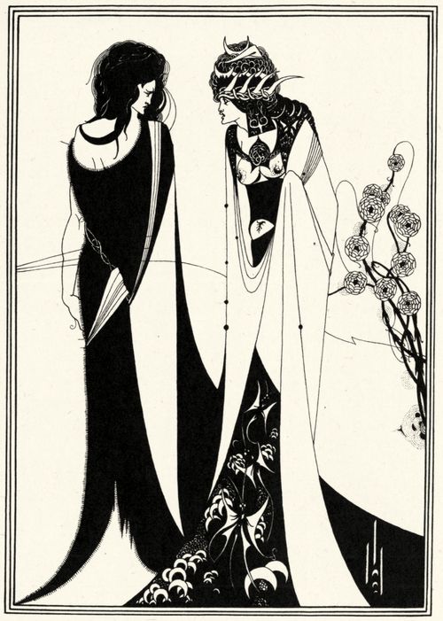 Beardsley, Aubrey Vincent: Illustration zu »Salome« von Oscar Wilde, Jochanaan und Salome