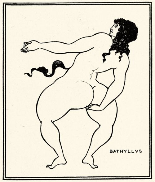 Beardsley, Aubrey Vincent: Illustration zur 6. Satire von Juvenal, Bathyllus posierend