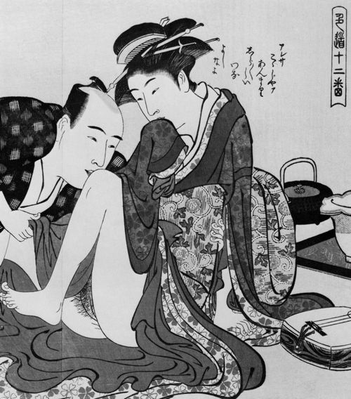 Katsukawa Shunchō: Mit einer Geisha