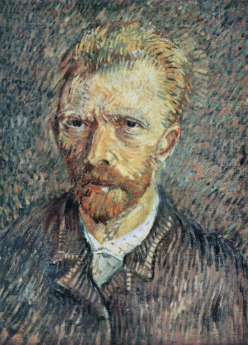 Gogh, Vincent Willem van: Selbstbildnis, barhaupt, in brunlichem berrock (von vorn)