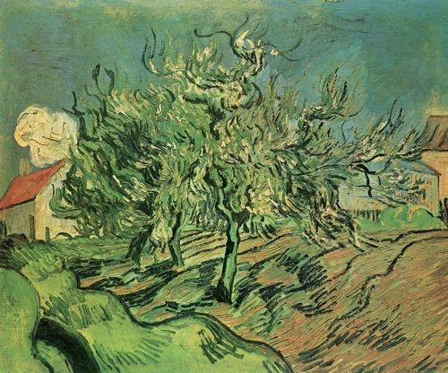 Gogh, Vincent Willem van: Landschaft mit drei Bumen und Huschen