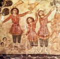Syrischer Maler um 250: Synagoge in Dura Europos: Die Vision Ezechiels (Detail der Bildtafel)