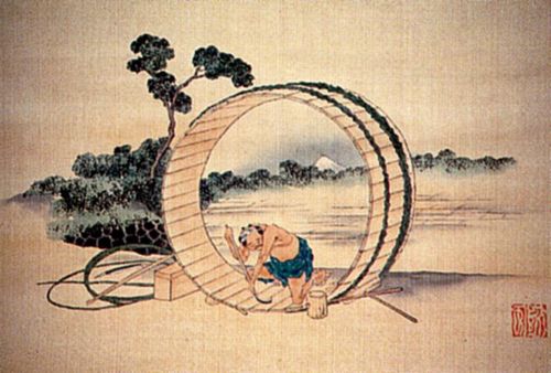 Katsushika Hokusai: Aus der Serie »36 Ansichten des Fuji«: Nach Fujimihara, Bishu