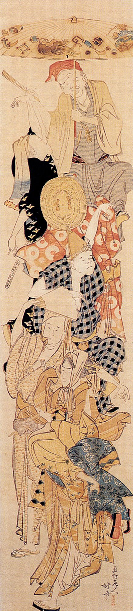 Katsushika Hokusai: Bon (Laternenfest); Ausschnitt