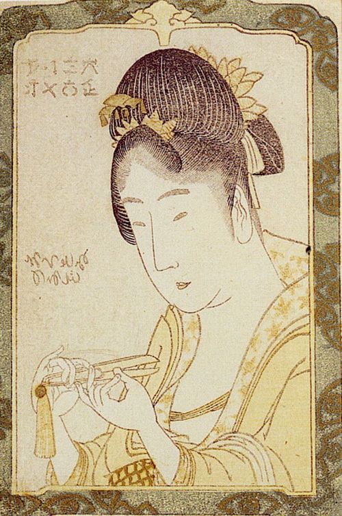 Katsushika Hokusai: Eine Fingerngel schneidende Schne