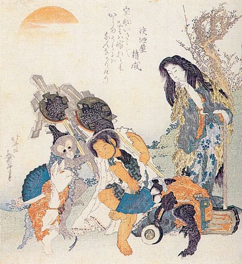 Katsushika Hokusai: Kintaro, der legendäre goldene Junge