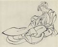 Katsushika Hokusai: Sitzendes Mdchen mit einer Tabakpfeife