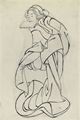 Katsushika Hokusai: Stehendes Mdchen mit einem Tuch im Mund
