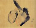 Katsushika Hokusai: Zwei Hühner