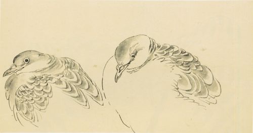 Katsushika Isai: Zwei Tauben