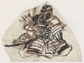 Kawanabe Kyosai: Sitzender Samurai in einem Schuppenpanzer