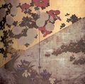 Kikoku: Zweiteiliger Wandschirm, Ausschnitt: Blumen der vier Jahreszeiten