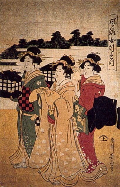 Kikukawa Eizan: Festzug feiner Damen