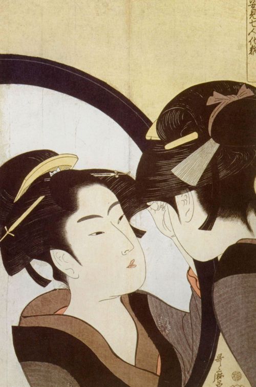 Kitagawa Utamaro: Eine Schne vor dem Spiegel