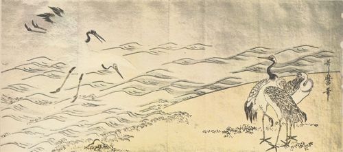 Kitagawa Utamaro: Rotkpfige Kraniche