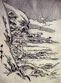 Kitagawa Utamaro: Verschneite Landschaft